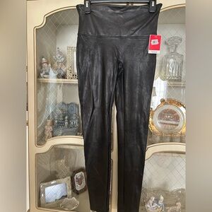 Spanx Black Faux Leather Leggings C:4163-9 size L